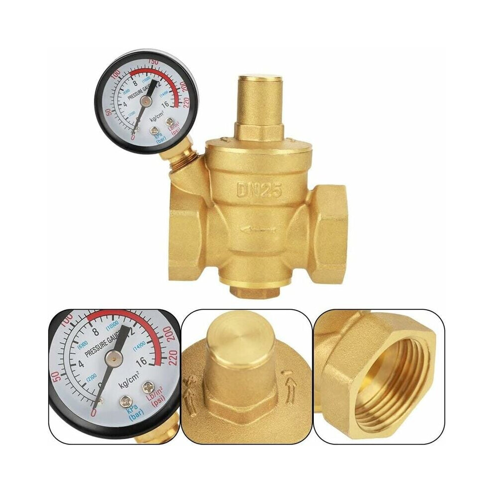 Brass Adjustable Water Pressure Regulator, Piston Structure For Durable And Reliable Performance 9340258969690