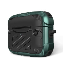 Étui en cuir de haute qualité compatible avec les AirPods 3e génération, avec clip de fermeture sécurisé et porte-clés pour boîtier de charge