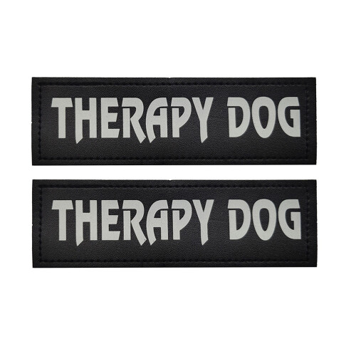 Therapy Dog Patch Set, Emotional Support Identification with Secure Hook Backing, Reflective Material for Night Safety