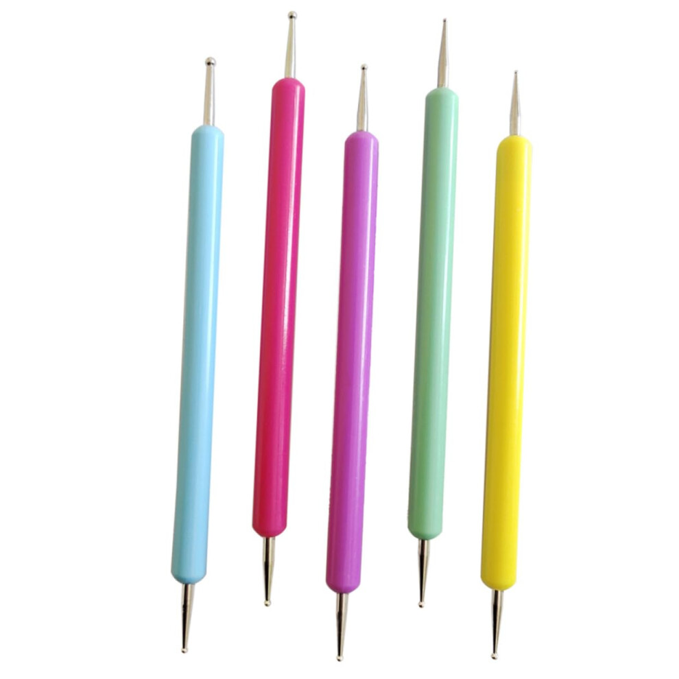 Nail Dotting Tools Set 5pcs with Ergonomic Grip for Precise Pattern Tracing and Salon Nail Art