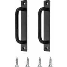 Manija para puerta corrediza, herrajes para puerta de granero con tiradores de puerta de aleación de aluminio, acabado negro mate para un atractivo