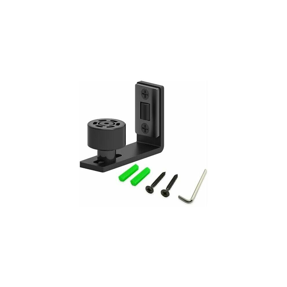 Effortless Sliding Door Floor Guide For Quiet And Smooth Movement, Steel And Pom Nylon Constructed Bottom Barn Door Guide, Frosted Black Surface Adds 9448196980651
