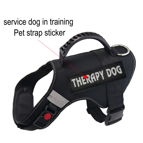 Therapy Dog Patch Set, Emotional Support Identification with Secure Hook Backing, Reflective Material for Night Safety 2