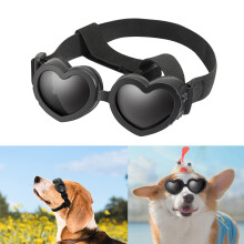 Heart Shaped Pet Party Decor, Fashionable Dog Sunglasses with Lightweight Material and Adjustable Strap for UV Protection, Waterproof Windproof Eye