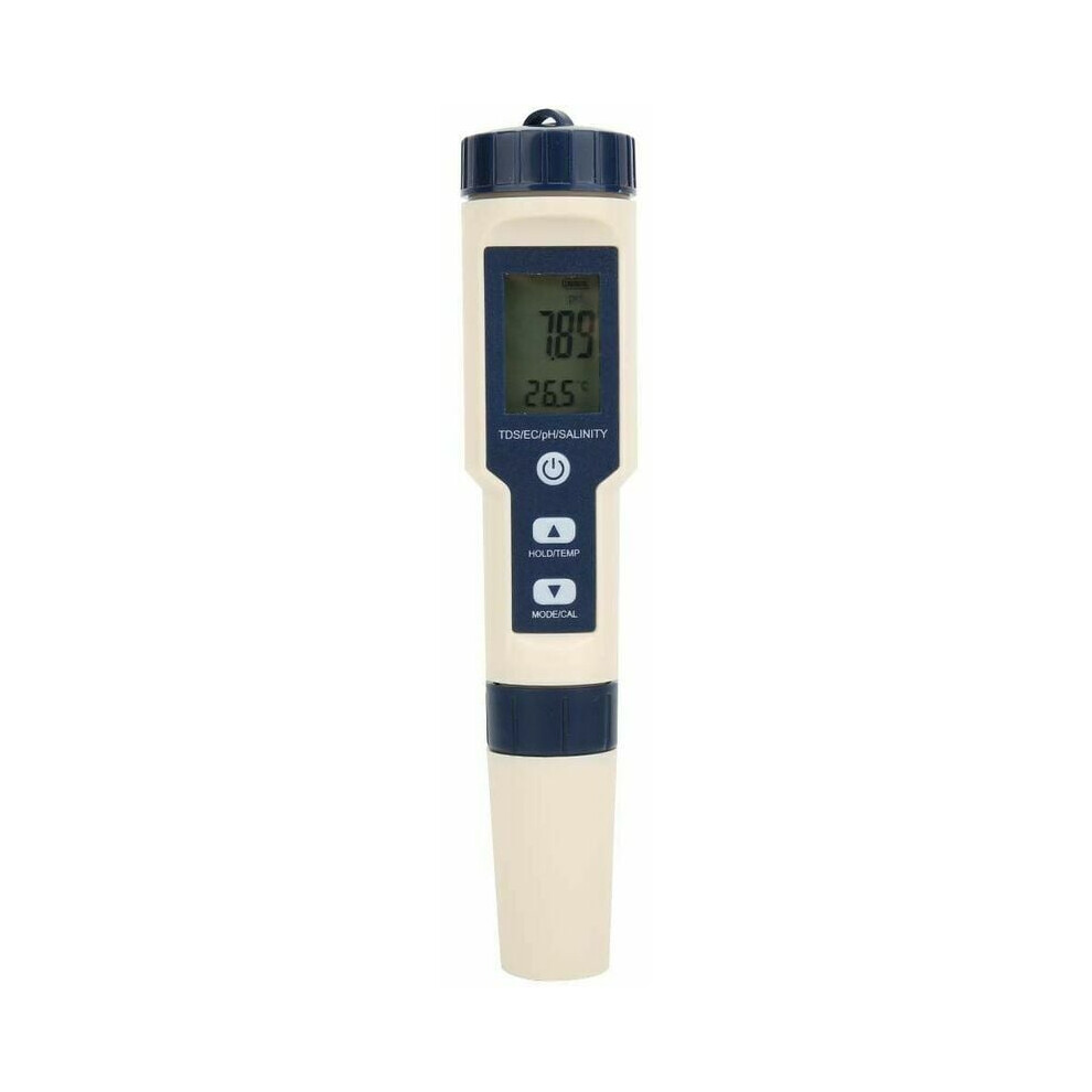 Digital Salinity Meter, Multiparameter Water Test Kit Including Ph Tester, Tds Meter, Ec Tester, Temperature Gauge, 5 In 1 For Drinking Water, 9448196980590