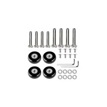 Rodas de substituição para malas com rolamento suave, rotação de 360 com rolamentos de esferas duplos, kit de reparo completo com rodízios