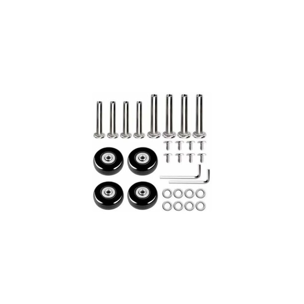 Luggage Suitcase Wheels Replacement Kit, Rubber Material Integrally Molded Swivel Caster Wheels With Precision Bearings For Suitcase Trolley Repair, 9169997674845