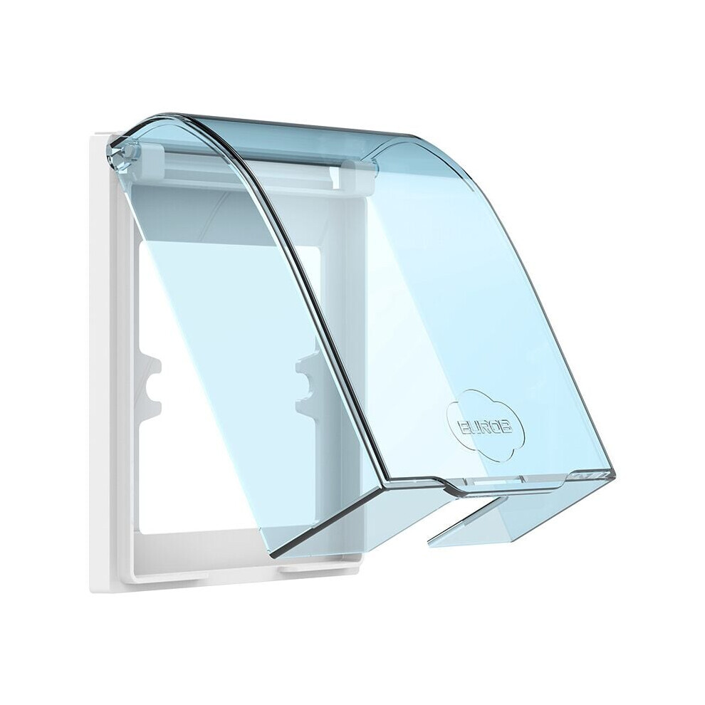 Wall Switch Socket Splash Proof Box, Universal Design Blue Transparent Abs Plastic Protection Cover, Waterproof And Dustproof Outdoor Electrical 9423501428172