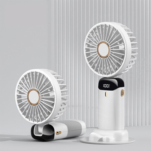 Φορητός ανεμιστήρας χειρός με οθόνη LED, πτυσσόμενος ανεμιστήρας με ρυθμιζόμενες 1