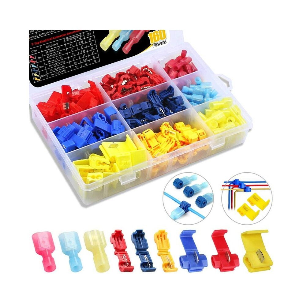 Self Stripping Wire Connectors With Thick Tinned Copper Contacts, Quick Splice Connector Assortment For Automotive Use, Easy To Use Crimping 9433291261538