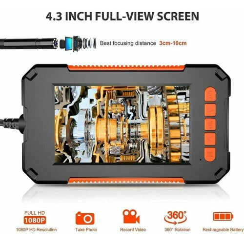 Digital Borescope with 4.3-Inch LCD Screen, IP67 Waterproof Function for Durable Performance in Harsh Environments, 1080P HD Resolution Equipped 2