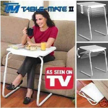 Folding Steel Table for Laptop, Dining or Camping, White, 20.87 x 16.14 x 0.98 cm
