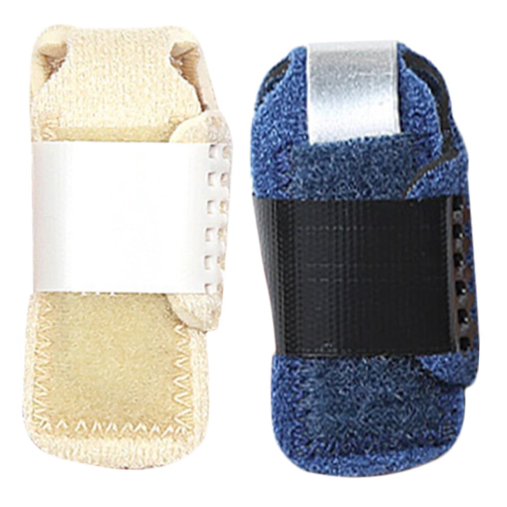 Blue 2Pcs Toe Splints And Straighteners Adjustable Breathable Support For Injury Recovery Skin