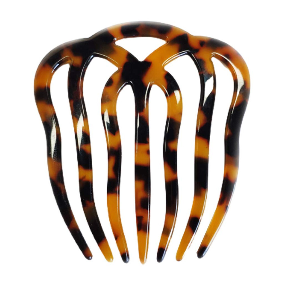 Unisex Dark French Twist Hair Comb 7 Tooth Tortoise Shell Acetate For Secure Hold Vintage Style