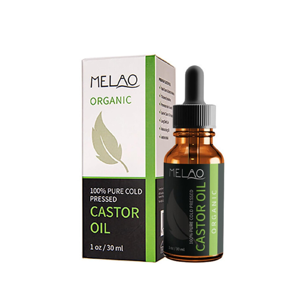 Amber Organic Cold Pressed Castor Oil 30Ml For Hair Growth, Eyelashes, Eyebrows, Skin And Scalp
