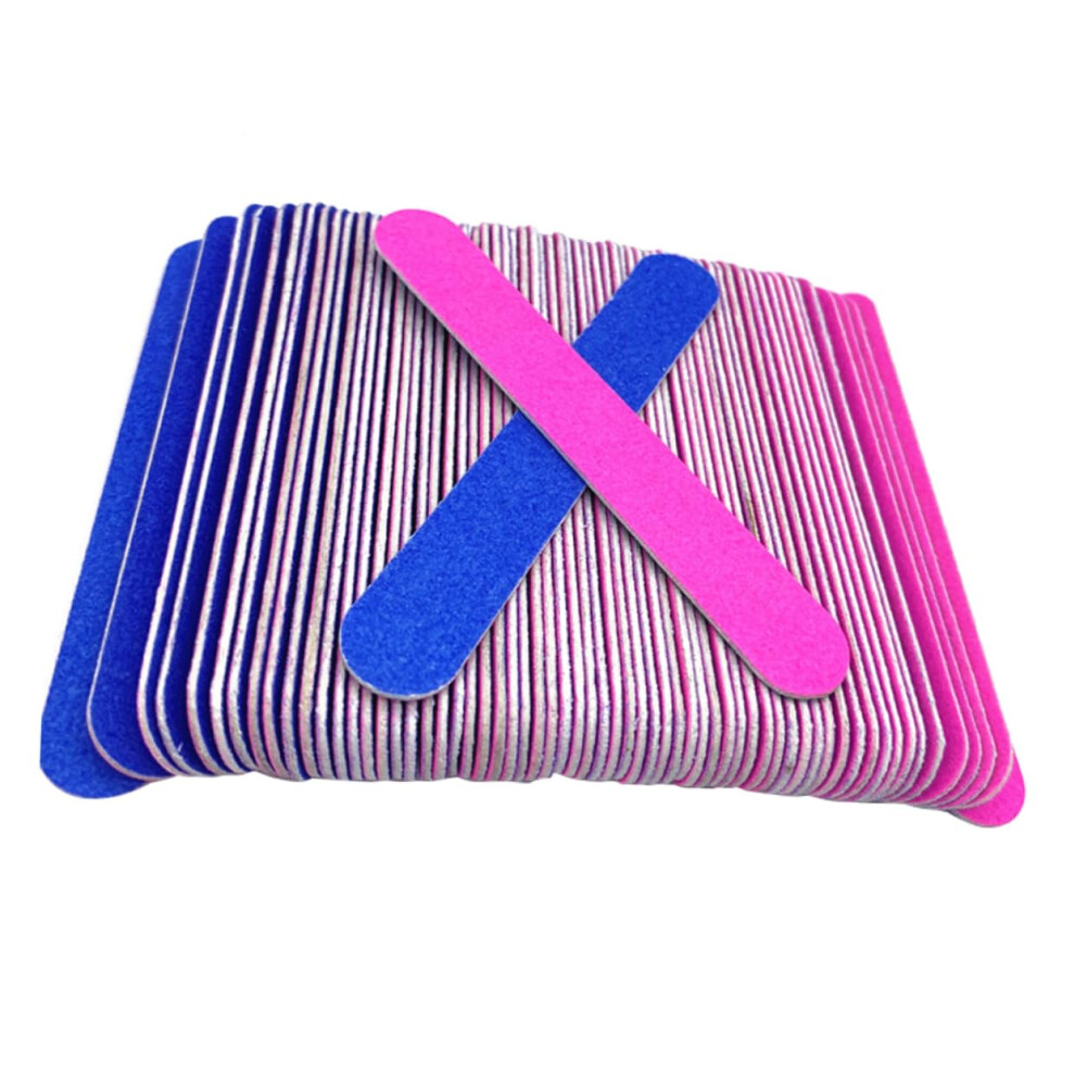 100pcs DoubleSided Sandpaper Nail Files for Manicure Pedicure Shaping Polishing Salon Quality