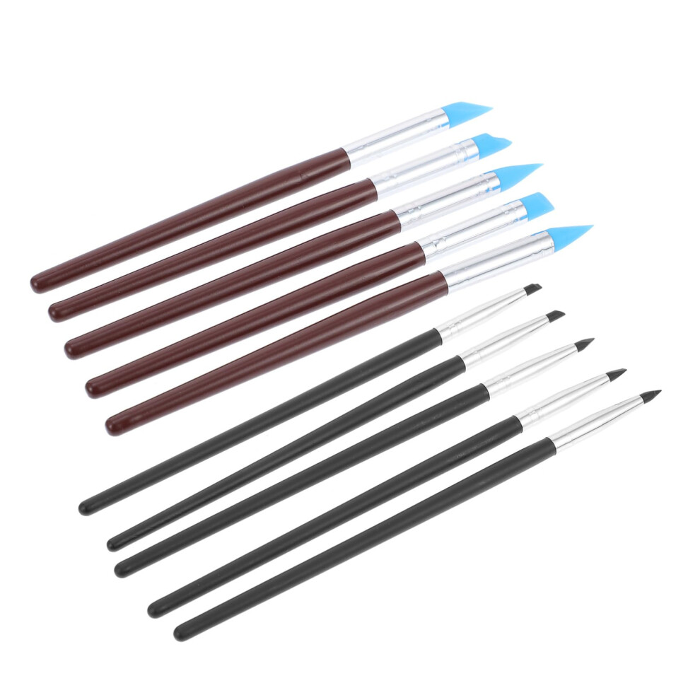 Professional 10pcs Nail Art Brush and Pen Set for Precision Gel Acrylic Design and Carving