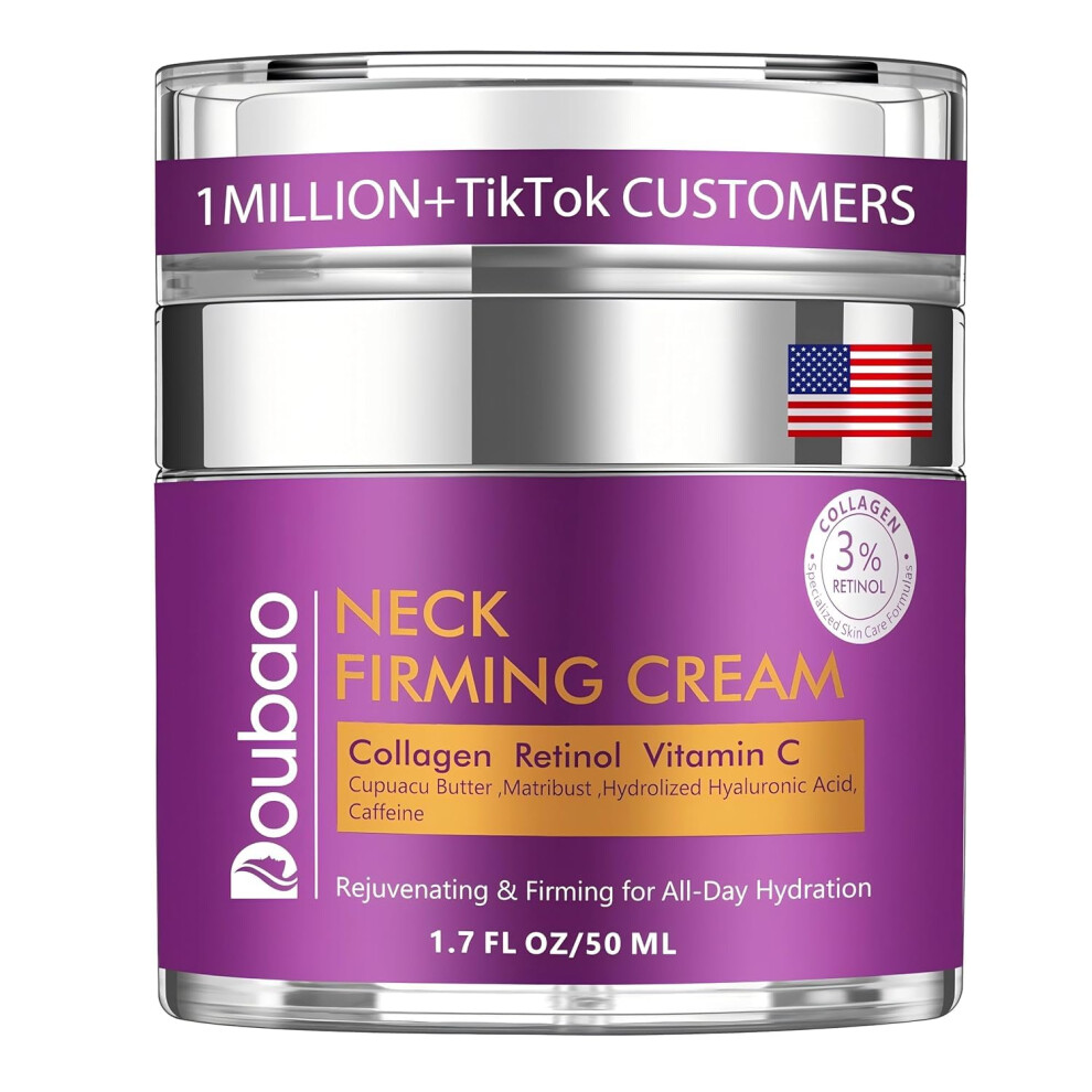 Cream Neck Firming With 3% Retinol, Collagen And Hyaluronic Acid For Neck, Face And Dã©Colletã©, 1.7Oz