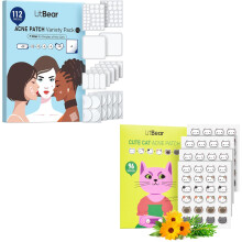 Hydrocolloid Pimple Patches for Body with Large Area Coverage, 7 Sizes Plus Cat Shaped Set