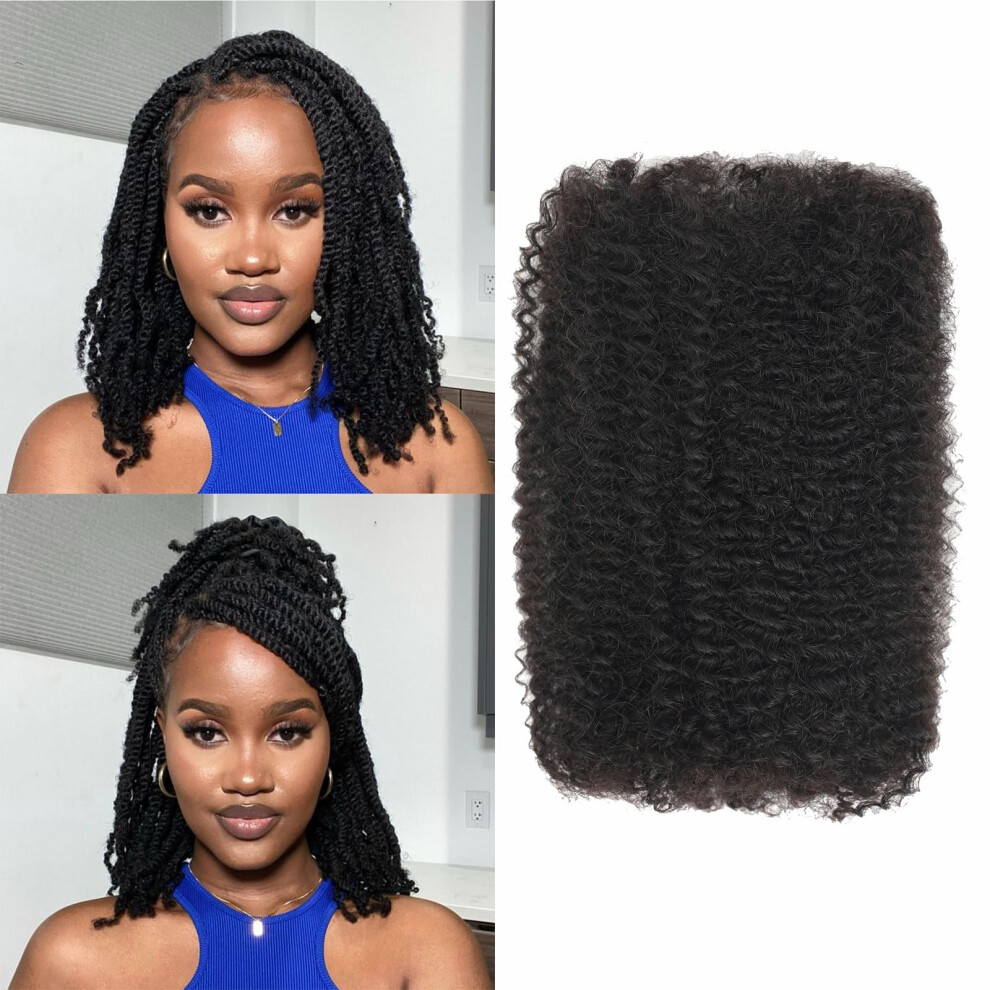 Unisex Afro Kinky Bulk Human Hair 12 Inch 1B Natural 4B/4C Texture For Dreadlock Extensions And Loc