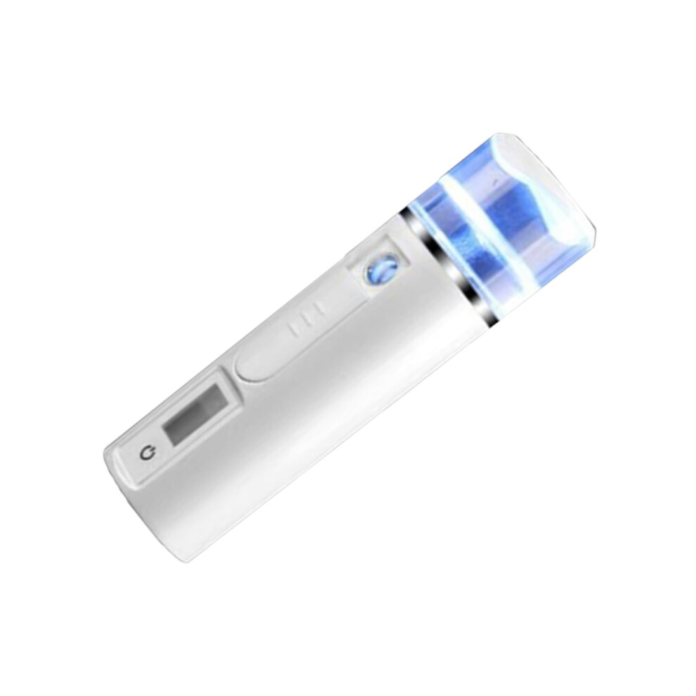 White Nano Mist Facial Sprayer Deep Hydration Handheld Steamer With Nonslip Grip For Skincare Travel