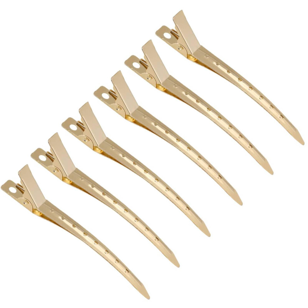 Gold 24Pcs Duck Bill Hair Clips For Styling And Sectioning, Metal Hair Clips For Salon And Home Use