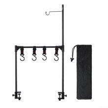Lightweight Camping Table with Adjustable Lantern Holders for Outdoor Hiking and Fishing