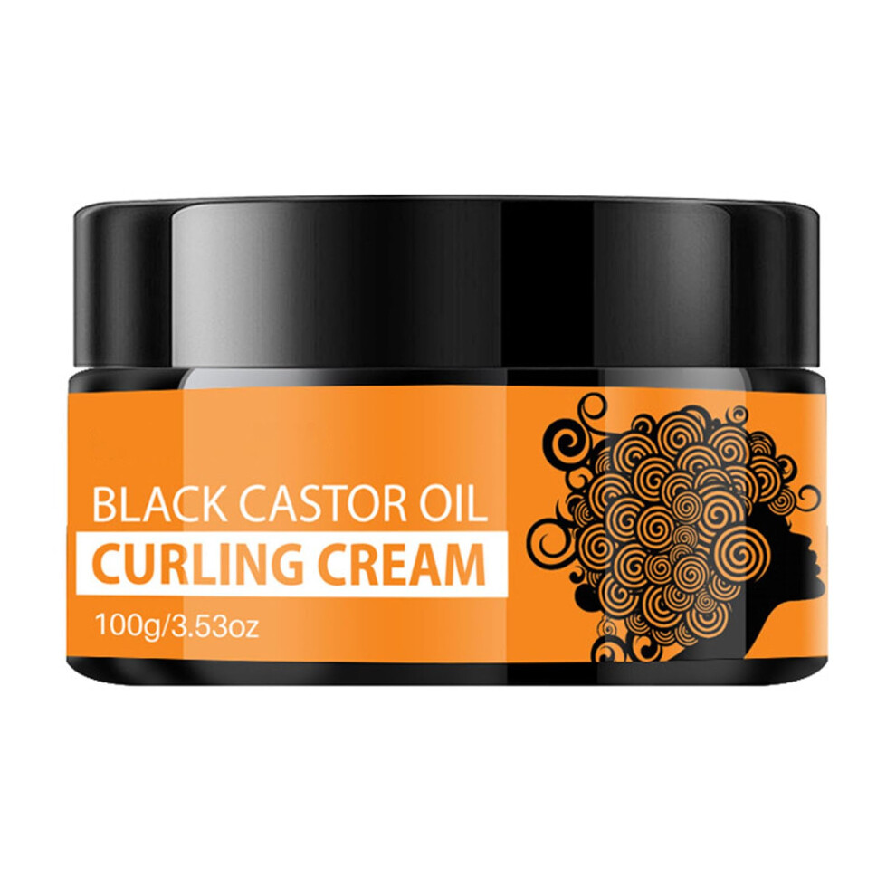Black/Cream Castor Oil Curl Defining For Natural Hair, Antifrizz Hydration For Wavy And Curly Hair