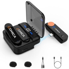 Draadloze microfoon met digitaal display voor multifunctionele toepassingen, stabiele transmissie, magnetisch opladen en een bereik van 200 meter
