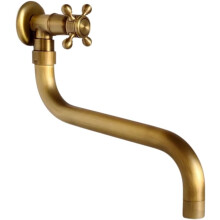 Swivel Nozzle Wall Mounted Faucet with Aerated Flow, Drip Free Performance Brass Tap with Retro Aesthetic and Corrosion Resistant Build, Adjustable
