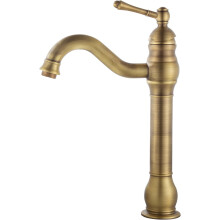 Tall Vessel Sink Faucet, 360 Swivel Spout Solid Brass Construction with User-Friendly Design, Single Handle Mixer Tap for Vintage Bathroom, Deck
