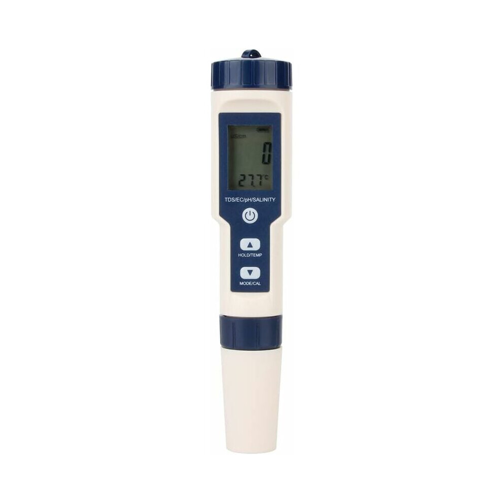 Multifunctional Water Quality Tester, Digital Salinity Meter With Ph, Tds, Ec, Temperature Measurement, Wide Range Backlight Screen, Automatic 9448196978962