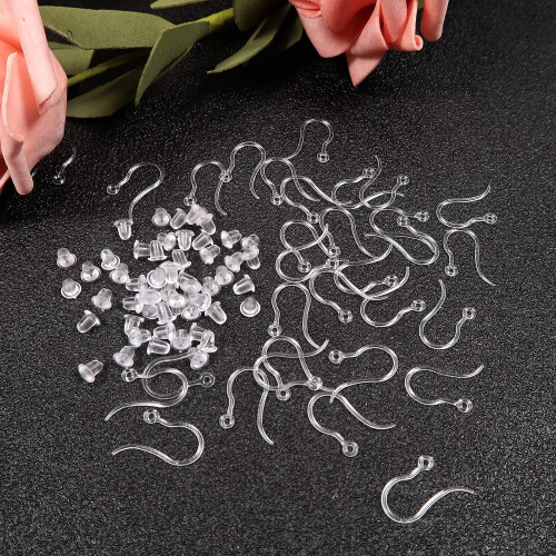 Hypoallergenic Clear Silicone Earring Backs, Replacement With Durable Rubber For A Comfortable Secure Hold, Lightweight Design, Portable Size, 2