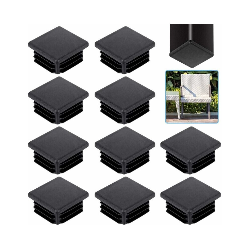 Insert For Metal Tubing Applications, Black Plastic Plugs With Reinforced Structure For 30X30mm Square Tubes, Glide Protection Square Tubing End Caps 9004841096704