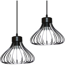 Elegante Pendelleuchte in mattem Schwarz, maximale Leistung 60 W, E27-Sockel, flächenbündig montiert, für Villen und Landhäuser