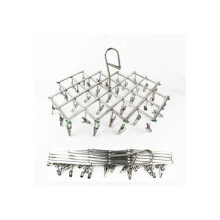 Stylish Design Space Saver Underwear Drying Clips Foldable Clothes Hanger For Indoor Outdoor Use, All Stainless Steel With Strong Bearing