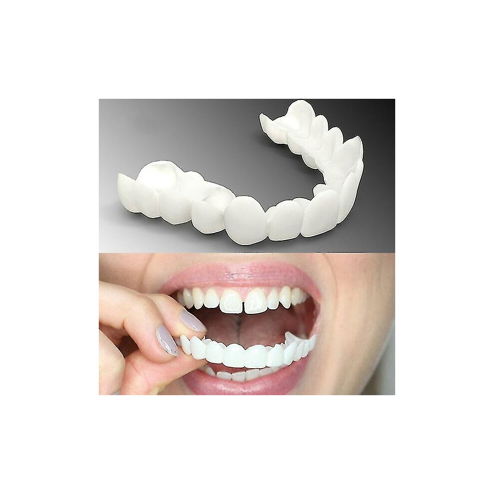 Cosmetic Tooth Cover for Confident Smile, Ultra-Thin Flex Technology, Novelty Temporary Cosmetic Teeth, Size Adjustable for Upper/Lower Teeth Without