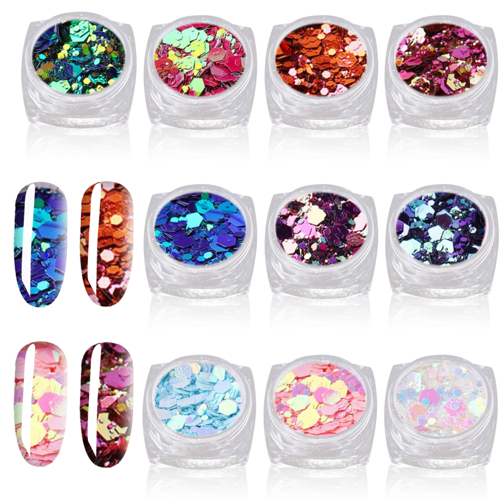 Dark Glow In The Glitters For Festival Rave Beauty Makeup, Safe For Hair And Body, Environmentally Friendly Materials, Easy To Clean, Perfect For