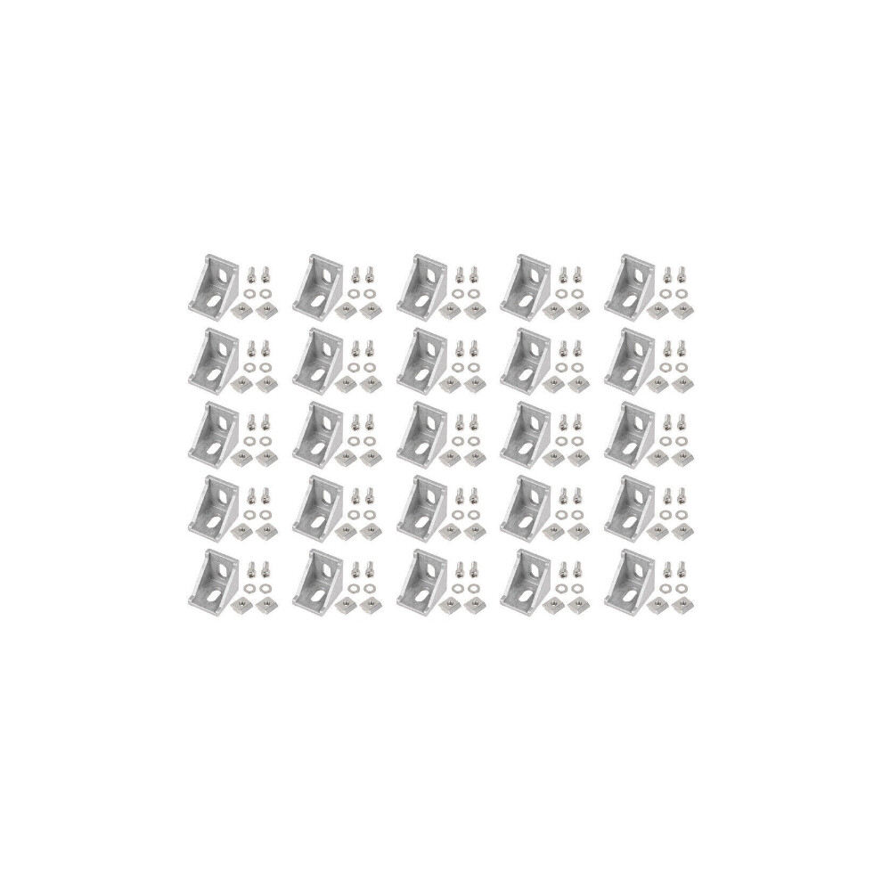 90 Degree Angle Connection For Diy Builds, Extruded Aluminum Profile Accessories With Hammer Nuts, Aluminum Extrusion Connector For Cnc Routers, 9433291279335