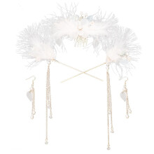 Fluffy Feather Sparkling Adornment, Roaring 20s Great Gatsby For Party Festival (1Set)