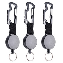 Ausweishalter mit Rollenclip für Outdoor-Fans, verstärkter, einziehbarer Ausweishalter mit langlebigem, robustem und schlankem Schlüsselfinder (3
