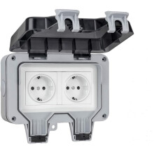 IP66 Vandtæt udendørs stikkontaktboks, Premium Abs 16A 220V-250V, Vejrbestandig med aflåseligt låg, Nem installation til haver og værksteder,