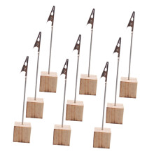 20pcs Rustic Wooden Place Card Holders Table Number Stands for Weddings Parties Office Decor