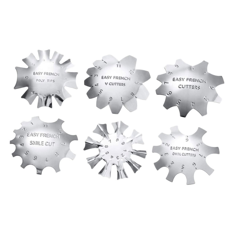6pcs Nail Stamping Plates French Manicure Templates Durable Stainless Steel for DIY Nail Art