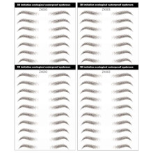 Brown 40 Pairs 4D Eyebrow Tattoo Stickers, Waterproof Long Lasting Natural Brow Transfers for Women and Men