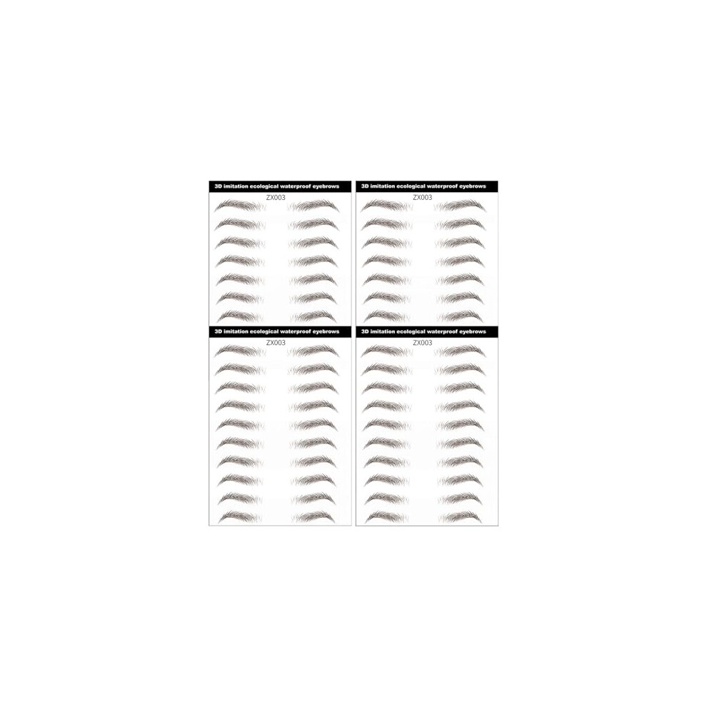 Brown 40 Pairs 4D Eyebrow Tattoo Stickers, Waterproof Long Lasting Natural Brow Transfers For Women And Men