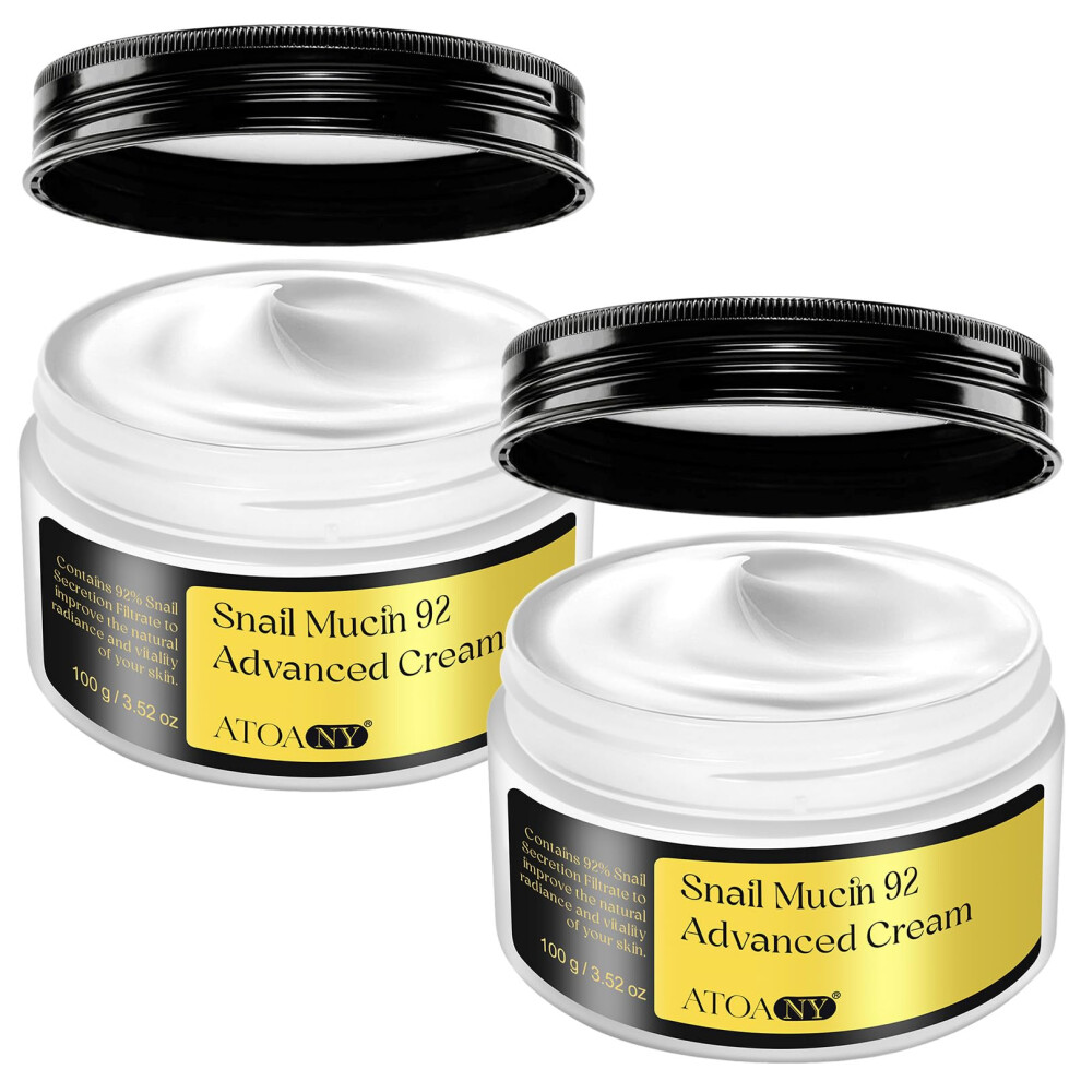 Cream Snail Mucin Moisturizer 92% Hydrating Face 2 Pack For Dry And Sensitive Skin Radiance Boost