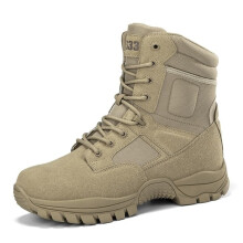 Men's Hiking Boots with Thick AntiSlip Rubber Sole for Outdoor Trekking Beige UK 10