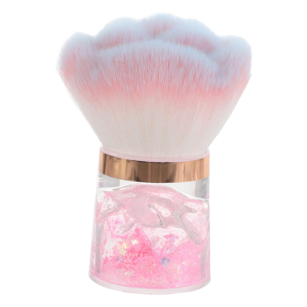 Soft Bristle Nail Dust Brush with Flower Design for Manicure and Makeup Cleaning