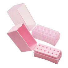 2pcs Nail Drill Bit Holder Organizer Case with Dedicated Compartments for Manicure Tools Pink and MultiColor